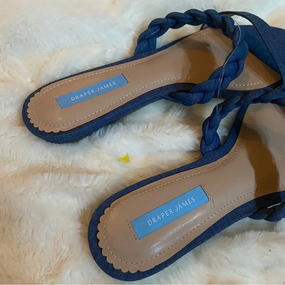 New! Draper James Ellie sandals chambray blue braided strap - Picture 7 of 11